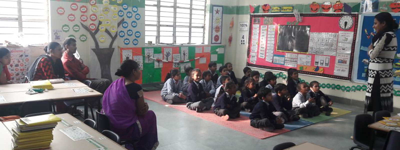 Children sitting in a classroom